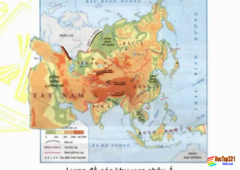 Vị trí địa lí, địa hình và khoáng sản của Châu Á